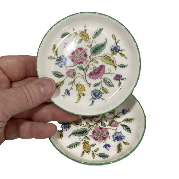 Minton Haddon Hall Chintz Set of 2 Coasters Small Round Trinket Dishes Pair - Picture 6 of 6
